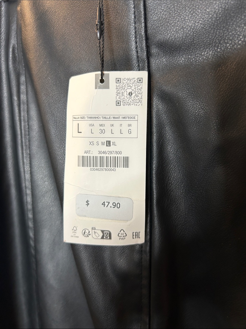 Zara Black Faux Leather Midi Skirt - Picture 5 of 6